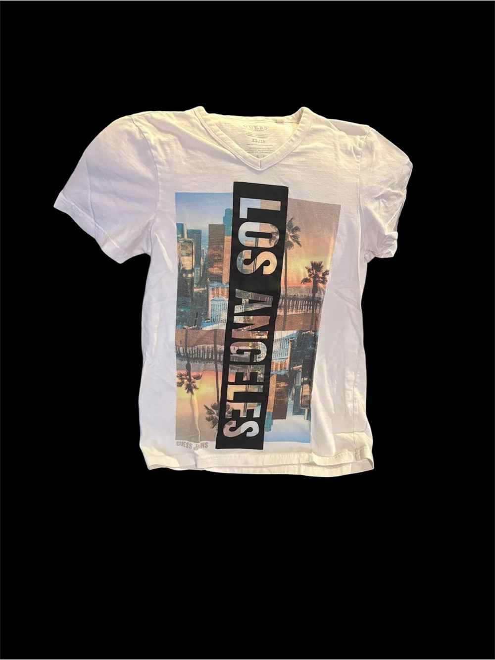 GUESS White "Los Angeles" Graphic Tee Size XS